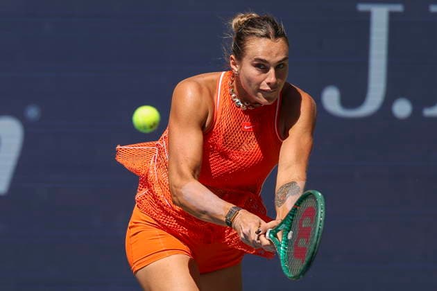 US Open tennis tournament - Day 10 Aryna Sabalenka of Belarus in action against Linda Noskova of Czechia during the Women Singles Quarterfinals match of the US Open Tennis Championships in Flushing Meadows, New York, USA, 08 September 2026. FLUSHING MEADOWS NEW YORK United States  Copyright: xSARAHxYENESELx