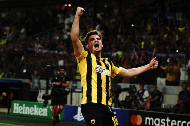 September 8, 2026, Athens, Athens, Greece: RAZVAN MARIN celebrates after scoring AEK AthensÃ¢â‚¬â ¢ opening goal to make it 1Ã¢â‚¬0 .during the UEFA Champions League match between AEK Athens and LASK at the Allwyn Arena in Athens, Greece, on September 8, 2026. AEK Athens V LASK Ã¢â‚¬ UEFA Champions League  - ZUMAa226 20260908_zip_a226_009 Copyright: xGiorgosxArapekosx
