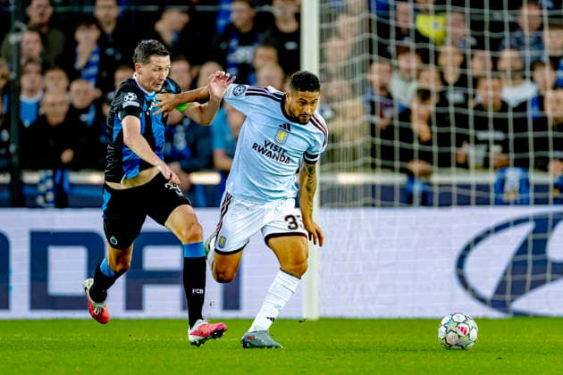 BRUGGE - Club Brugge midfielder Hans Vanaken, Aston Villa FC midfielder Joao Gomes during the UEFA Champions League match between Club Brugge and Aston Villa at Jan Breydelstadion on 8 September 2026 in Brugge, Belgie. (Photo by DeFodi Images) -