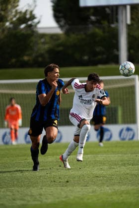 ESP: UEFA Youth League Real Madrid v Inter Milan Alex Ciria of Real Madrid during UEFA Youth League match between Real Madrid v Inter Milan played at Di Stefano Stadium, Valdebebas, Madrid on September 8 2026 in Spain Madrid Spain Soccer Copyright: xAgenciaxLOFx