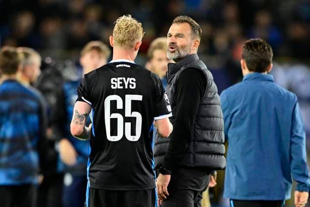Club Brugge v Aston Villa - UEFA Champions League BRUGGE, BELGIUM - SEPTEMBER 08 : Seys Joaquim defender of Club Brugge and Leko Ivan head coach of Club Brugge during the UEFA Champions League 2026 27 League Phase MD1 match between Club Brugge and Aston Villa on September 8, 2026 in Brugge, Belgium, 08 09 2026 Brugge Belgium  Copyright: xJanxDexMeuleneirx