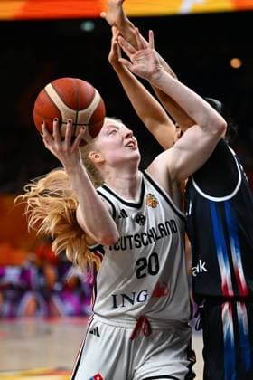 Germany v Korea - FIBA Women s Basketball World Cup 2026 Qualification to Quarter-Final BERLIN, GERMANY - SEPTEMBER 08 : Buhner Frieda power forward of Germany during the FIBA Women s Basketball World Cup qualification to quarter-finals match between Germany and Korea in Berlin on September 8, 2026 in Berlin, Germany, 08 09 2026 Berlin Germany  Copyright: xVincentxKalutx
