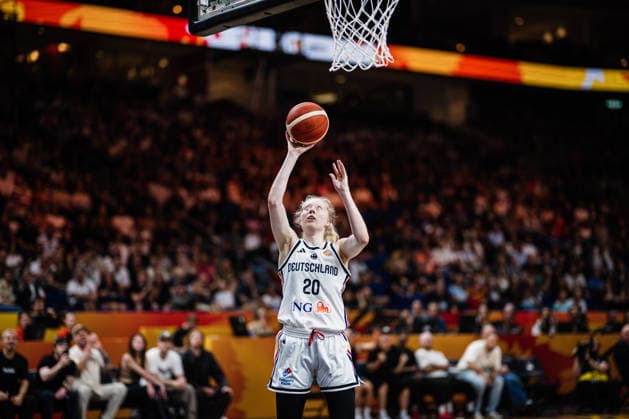 FIBA Women™s Basketball World Cup 2026: Deutschland vs. Südkorea, 08.09.2026 Frieda Bühner (Deutschland, 20) wirft; Basketball, FIBA Women™s Basketball World Cup 2026, Final Phase, Qualifikation fürs Viertelfinale: Deutschland vs. Südkorea am 08.09.2026 in der Uber Arena, Berlin Copyright: xBEAUTIFULxSPORTS Tonhäuserx