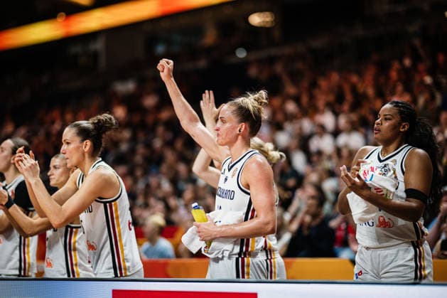 FIBA Women™s Basketball World Cup 2026: Deutschland vs. Südkorea, 08.09.2026 Leonie Fiebich (Deutschland, 13) jubelt; Basketball, FIBA Women™s Basketball World Cup 2026, Final Phase, Qualifikation fürs Viertelfinale: Deutschland vs. Südkorea am 08.09.2026 in der Uber Arena, Berlin Copyright: xBEAUTIFULxSPORTS Tonhäuserx