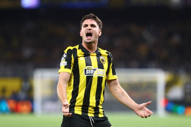 UEFA Champions League - AEK Athens FC vs LASK - Razvan Marin of AEK Athens FC celebrate after scoring the 1-0 during the UEFA Champions League League phase Matchday 1 soccer match between AEK Athens FC and LASK in AEK Arena, Athens, Greece, on 8 September 2026. IMAGO ONE INCH PRODUCTIONS ATHENS GREECE Copyright: xONExINCHxPRODUCTIONSx 7079912