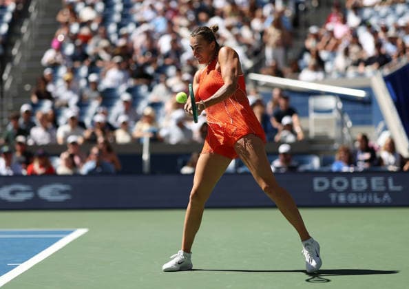 September 8, 2026, New York City, New York, USA: ARYNA SABALENKA during the match against L. Noskova of Czech Republic in the womenÃ¢â‚¬â ¢s quarterfinals of Grand Slam tournament US Open. New York, USA. Sabalenka won 7:6 (7-1), 3:6, 7:6 Tennis: US Open - Aryna Sabalenka 7:6 (7-1), 3:6, 7:6 (10-7)  - ZUMAc278 20260908_zsp_c278_011 Copyright: xMarcinxCholewinskix