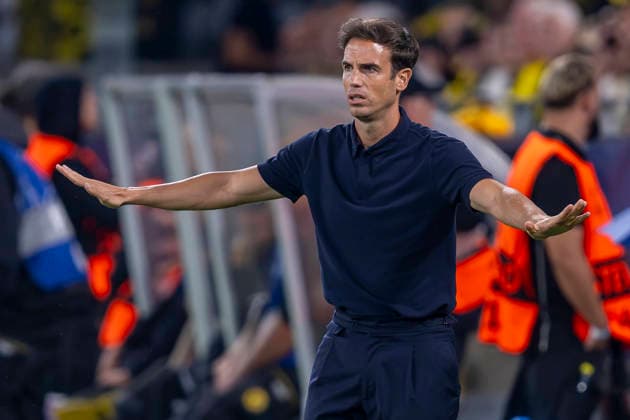 08.09.2026: Champions League: Borussia Dortmund - FC Villareal m Signal-Iduna-Park. Trainer Inigo Perez reagiert. WICHTIGER HINWEIS: Gemäß den Vorgaben der DFL und der UEFA ist es untersagt, in dem Stadion und oder vom Spiel angefertigte Fotoaufnahmen in Form von Sequenzbildern und oder videoähnlichen Fotostrecken zu verwerten bzw. verwerten zu lassen. Copyright: xDavidxInderliedx