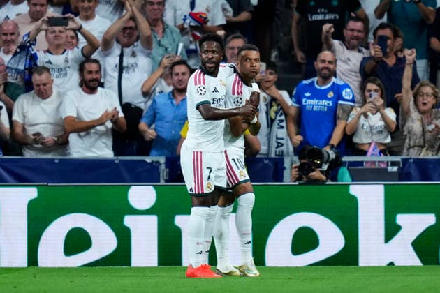 ESP: Real Madrid - Inter Milan. UEFA Champions League. Matchday 1 Kylian Mbappe of Real Madrid CF celebrates after scoring the 1-0 during the UEFA Champions League match, matchday 1, between Real Madrid and FC Inter de Milan played at Santiago Bernabeu Stadium on 8 Sep, 2026 in Madrid, Spain. kpng Copyright: xCesarxCebollax xPRESSINPHOTOx PS_2627_UCL_RMA_INT_031