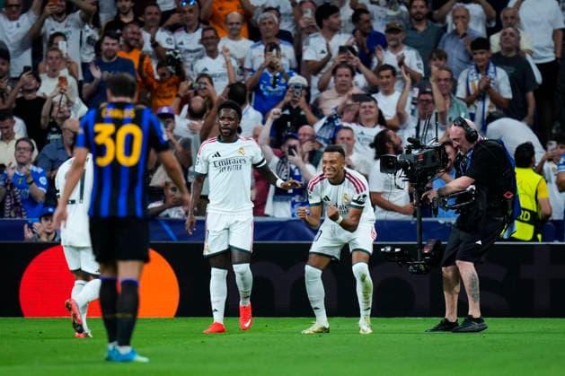ESP: Real Madrid - Inter Milan. UEFA Champions League. Matchday 1 Kylian Mbappe of Real Madrid CF celebrates after scoring the 1-0 during the UEFA Champions League match, matchday 1, between Real Madrid and FC Inter de Milan played at Santiago Bernabeu Stadium on 8 Sep, 2026 in Madrid, Spain. kpng Copyright: xCesarxCebollax xPRESSINPHOTOx PS_2627_UCL_RMA_INT_036
