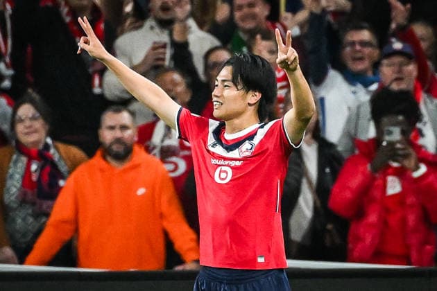September 8, 2026, Villeneuve-D ascq, France, France: Ayase UEDA of Lille celebrates his goal during the UEFA Champions League, League Phase MD1 match between Lille OSC (LOSC) and Real Betis Balompie at Pierre Mauroy Stadium on October 23, 2025 in Villeneuve-d Ascq near Lille, France. Lille OSC V Real Betis Balompie - UEFA Champions League  - ZUMAm308 20260908_zsp_m308_005 Copyright: xMatthieuxMirvillex
