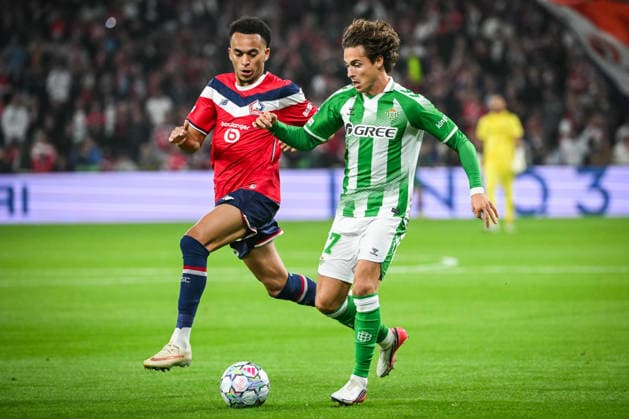 September 8, 2026, Villeneuve-D ascq, France, France: Ethan MBAPPE of Lille and Rodrigo RIQUELME of Real Betis Balompie during the UEFA Champions League, League Phase MD1 match between Lille OSC (LOSC) and Real Betis Balompie at Pierre Mauroy Stadium on October 23, 2025 in Villeneuve-d Ascq near Lille, France. Lille OSC V Real Betis Balompie - UEFA Champions League  - ZUMAm308 20260908_zsp_m308_010 Copyright: xMatthieuxMirvillex