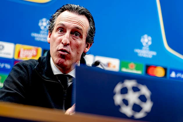 BRUGGE - Aston Villa FC manager Unai Emery during the press conference, PK, Pressekonferenz after the UEFA Champions League match between Club Brugge and Aston Villa at Jan Breydelstadion on 8 September 2026 in Brugge, Belgie. (Photo by DeFodi Images) -