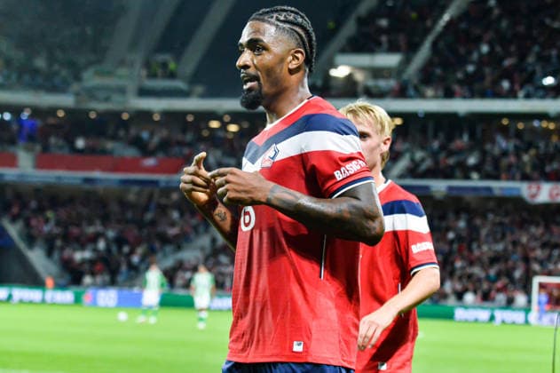 FOOTBALL : Lille OSC vs Real Betis Balompie - Ligue des Champions - Phase de Ligue - JournÃ e 1 - 08 09 2026 Joie des joueurs du LOSC aprÃ s le but de Alexsandro (Lille OSC) Villeneuve d AsqcFrance  Copyright: xBaptistexAutissierx