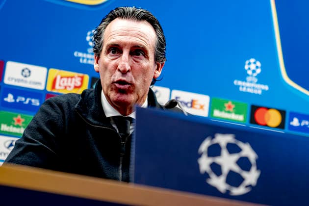 BRUGGE - Aston Villa FC coach Unai Emery during the press conference, PK, Pressekonferenz after the UEFA Champions League match between Club Brugge and Aston Villa at Jan Breydelstadion on 8 September 2026 in Brugge, Belgie. (Photo by DeFodi Images) -