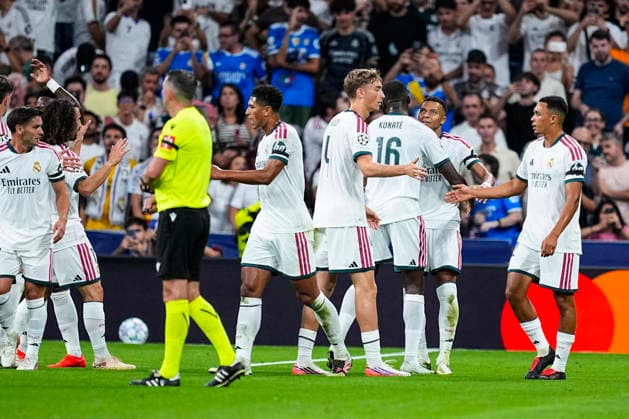 September 8, 2026, Madrid, Madrid, Spain: Kylian Mbappe of Real Madrid CF celebrates a goal during the UEFA Champions League 2026 27 League Phase MD1 match between Real Madrid CF and FC Internazionale Milano at Berabeu stadium on September 08, 2026, in Madrid, Spain. Madrid Spain - ZUMAa181 20260908_zaa_a181_199 Copyright: xOscarxJ.xBarrosox