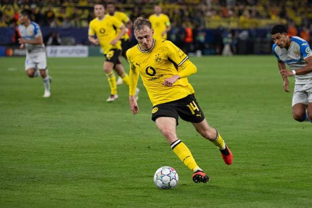 Maximilian Beier 14 (Borussia Dortmund), Borussia Dortmund vs. FC Villarreal, Fussball, Champions League, Gruppenphase, Matchday 1, 08.09.2026 Dortmund Nordrhein-Westfalen Deutschland