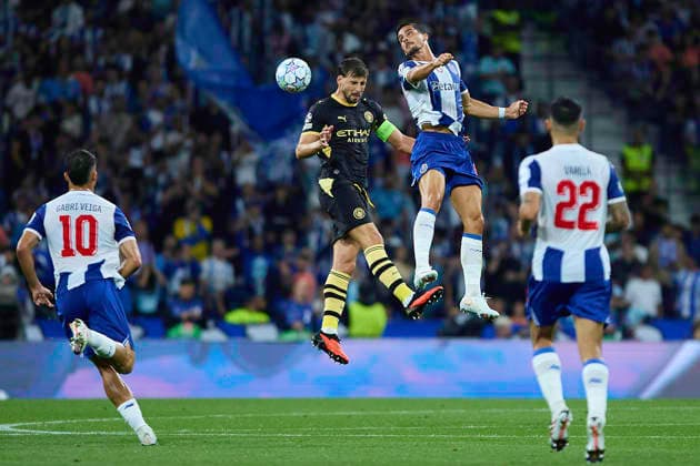 FC Porto v Manchester City - UEFA Champions League 26 27 MD1 PORTO, PORTUGAL - SEPTEMBER 8: Andre Silva of FC Porto competes for the ball with Ruben Dias of Manchester City during the UEFA Champions League 26 27 match between FC Porto and Manchester City at Estadio do Dragao on September 8, 2026 in Porto, Portugal. (Photo by Diego Simon Photo Players Images Magara Press) Porto Estadio do Dragao Portugal Copyright: xDiegoxSimonx