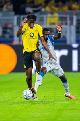08.09.2026 - Fußball, 2026 2027, Champions League, 1. Spieltag, Borussia Dortmund - FC Villareal: (L-R) Joane Gadou (Dortmund), Tani Oluwaseyi (Villareal)