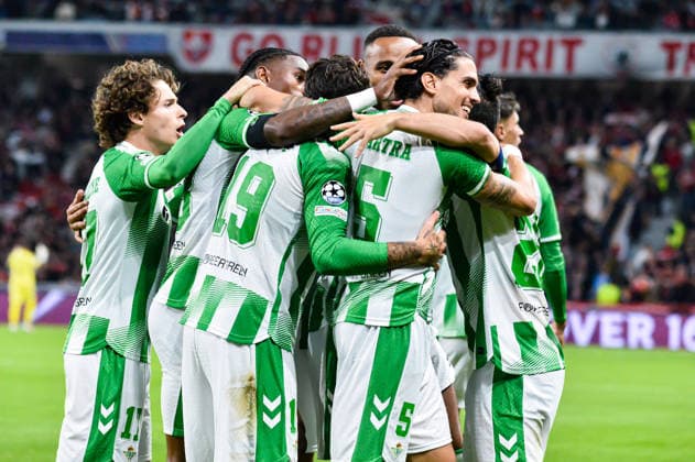 FOOTBALL : Lille OSC vs Real Betis Balompie - Ligue des Champions - Phase de Ligue - JournÃ e 1 - 08 09 2026 Joie des joueurs du Real Betis BalompiÃ apres le 2e but de Marc Bartra (Real Betis BalompiÃ ) Villeneuve d AsqcFrance  Copyright: xBaptistexAutissierx