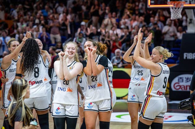 Basketball Berlin 08.09.2026 FIBA Women™s Basketball World Cup Germany 2026 Viertelfinal Qualifikation Deutschland (GER) - Südkorea (KOR) JUBEL D