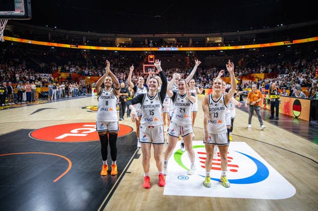 Basketball Berlin 08.09.2026 FIBA Women™s Basketball World Cup Germany 2026 Viertelfinal Qualifikation Deutschland (GER) - Südkorea (KOR) JUBEL D