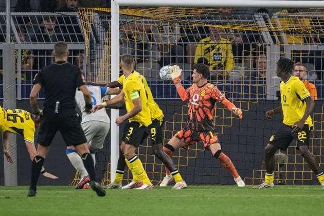 Tor zum 1:1 durch Santiago Mourino 16 (Villarreal), Borussia Dortmund vs. FC Villarreal, Fussball, Champions League, Gruppenphase, Matchday 1, 08.09.2026 Dortmund Nordrhein-Westfalen Deutschland