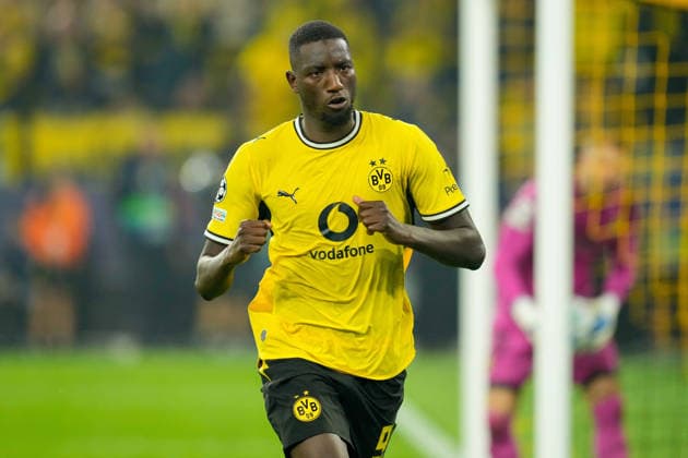 Serhou Guirassy (Borussia Dortmund) celebrates after scoring his team s third goal during the UEFA Champions League 2026 2027 match between Borussia Dortmund and Villarreal at BVB Stadion Dortmund on September 8, 2026 in Dortmund, Germany. (Photo by Alex Gottschalk DeFodi Images) -