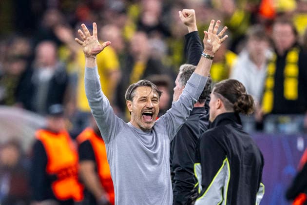 08.09.2026: Champions League: Borussia Dortmund - FC Villareal m Signal-Iduna-Park. Trainer Nico Kovac (Borussia Dortmund) jubelt. WICHTIGER HINWEIS: Gemäß den Vorgaben der DFL und der UEFA ist es untersagt, in dem Stadion und oder vom Spiel angefertigte Fotoaufnahmen in Form von Sequenzbildern und oder videoähnlichen Fotostrecken zu verwerten bzw. verwerten zu lassen. Copyright: xDavidxInderliedx