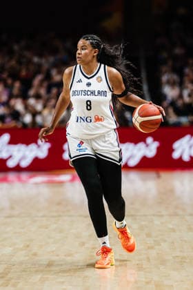 FIBA Women™s Basketball World Cup 2026: Deutschland vs. Südkorea, 08.09.2026 Nyara Sabally (Deutschland, 8); Basketball, FIBA Women™s Basketball World Cup 2026, Final Phase, Qualifikation fürs Viertelfinale: Deutschland vs. Südkorea am 08.09.2026 in der Uber Arena, Berlin Copyright: xBEAUTIFULxSPORTS Tonhäuserx