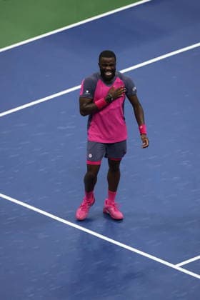 US Open tennis tournament - Day 10 Frances Tiafoe of the US reacts after defeating compatriot Alex Michelsen in their men s singles quarterfinal match at the US Open Tennis Championships at the USTA Billie Jean King National Tennis Center in Flushing, New York, USA, 08 September 2026. FLUSHING MEADOWS NEW YORK United States  Copyright: xBRIANxHIRSCHFELDx