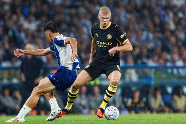 PORTO, PORTUGAL - SEPTEMBER 8: Erling Haaland of Manchester City FC in action during the UEFA Champions League 2026 27 League Phase MD1 match between FC Porto and Manchester City FC at Estadio do Dragao on September 8, 2026 in Porto, Portugal. (Photo by Diego Maranhao Eurasia Images) Porto Estadio do Dragao Portugal