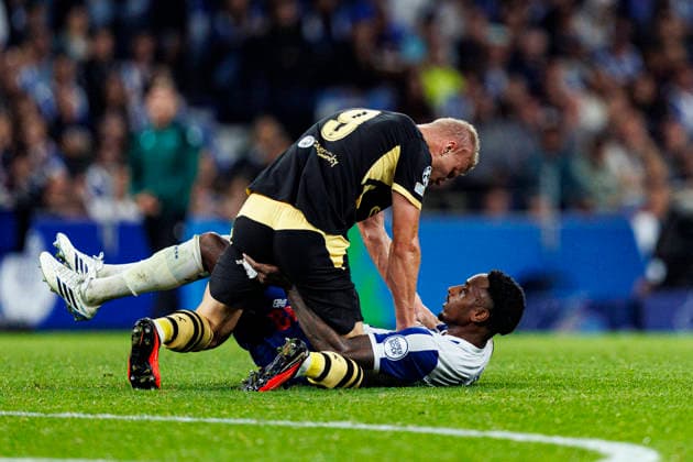 PORTO, PORTUGAL - SEPTEMBER 8: Erling Haaland of Manchester City FC gets into an argument with Pablo Rosario of FC Porto during the UEFA Champions League 2026 27 League Phase MD1 match between FC Porto and Manchester City FC at Estadio do Dragao on September 8, 2026 in Porto, Portugal. (Photo by Diego Maranhao Eurasia Images) Porto Estadio do Dragao Portugal