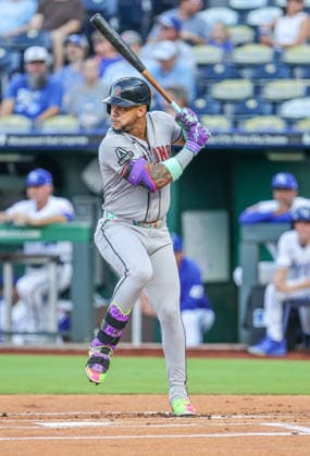 SEP 8, 2026: Arizona Diamondbacks second baseman Ketel Marte (4) at bat in the 1st inning against the Kansas City Royals at Kauffman Stadium Kansas City, MO. CSM Kansas City United States - ZUMAc04_ 20260908_zma_c04_001 Copyright: xRomanxPunox