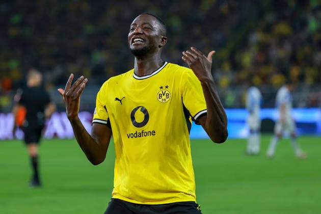 UEFA Champions League - Borussia Dortmund - FC Villarreal am 08.09.2026 im Signal Iduna Park in Dortmund Jubel, Torjubel, Torschuetze, Torschütze Serhou Guirassy (Dortmund 9) jubelt nach seinem Tor zum 2 zu 1