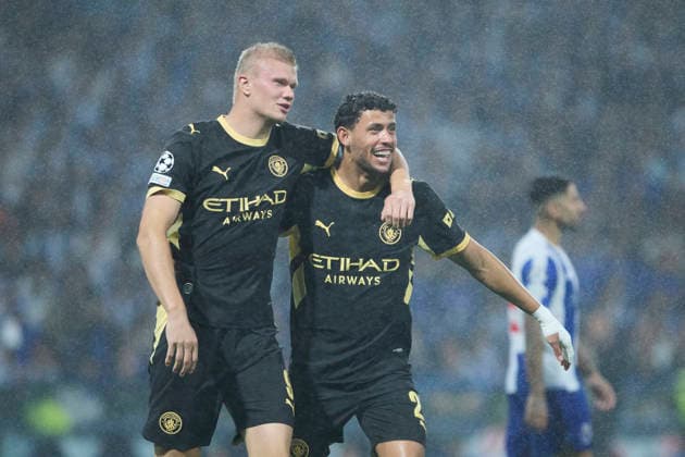 FC Porto v Manchester City - Uefa Champions League 26 27 MD1 PORTO, PORTUGAL - SEPTEMBER 8: Erling Haaland of Manchester City celebrates after scoring his team s first goal during the UEFA Champions League 26 27 match between FC Porto and Manchester City at Estadio do Dragao on September 8, 2026 in Porto, Portugal. (Photo by Diego Simon Photo Players Images Magara Press) Porto Estadio do Dragao Portugal Copyright: xDiegoxSimonx