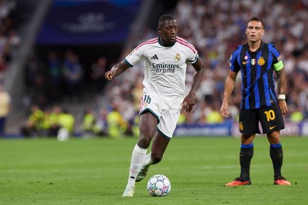 UEFA Champions League 2026 2027 - Real Madrid CF and FC Internazionale Milano in Madrid, Spain - 08 Sep 2026 Ibrahima Konate (Real Madrid CF) is seen in action during the UEFA Champions League 2026 2027 match between Real Madrid CF and FC Internazionale Milano Final score: Real Madrid CF 2-1 FC Internazionale Milano Madrid Spain Copyright: xFedericoxTitonex xSOPAxImagesx Federico-Titone-1448091
