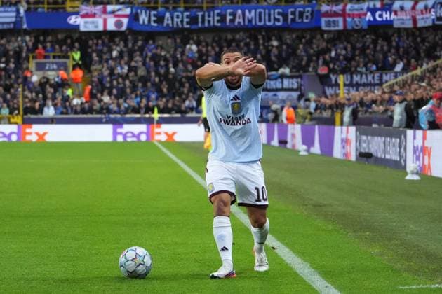 Emiliano Buendia of Aston Villa reacts Club Brugge v Aston Villa, UEFA Champions League, League Stage, Football, Jan Breydel Stadium, Brugge, Belgium - 08 Sep 2026Brugge Jan Breydel Stadium Belgium  Copyright: xDavexWInter Shutterstockx 17139355je