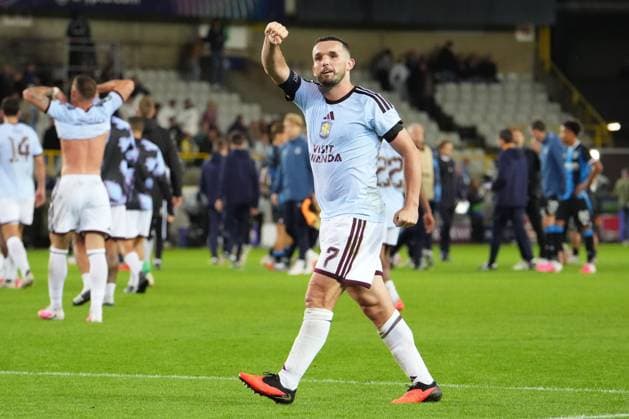John McGinn of Aston Villa celebrates his team s 3-2 victory, the club s first win of the season Club Brugge v Aston Villa, UEFA Champions League, League Stage, Football, Jan Breydel Stadium, Brugge, Belgium - 08 Sep 2026Brugge Jan Breydel Stadium Belgium  Copyright: xDavexWInter Shutterstockx 17139355mz