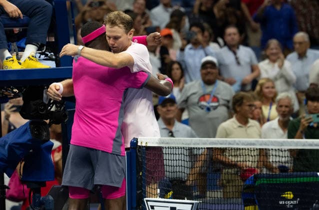 2026 US Open - Day 10 New York, NY - SEPTEMBER 8: Frances Tiafoe of the United States and Alex Michelsen of the United States after their match during the 2026 US Open - Day 10 at USTA Billie Jean King National Tennis Center on September 8, 2026 in New York, New York. Copyright: xSusanxMullane ISIxPhotosx 9755