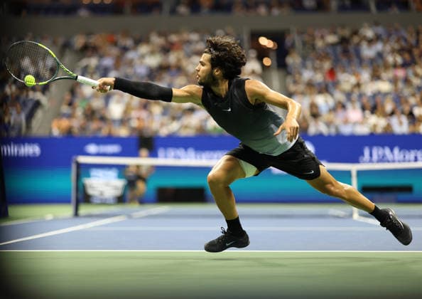 September 9, 2026, New York City, New York, USA: CARLOS ALCARAZ of Spain during the match against B. Shelton of USA in the menÃ¢â‚¬â ¢s quarterfinals of Grand Slam tournament US Open. New York, USA. New York City USA - ZUMAc278 20260909_zsp_c278_009 Copyright: xMarcinxCholewinskix