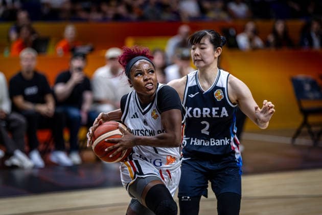 Basketball Berlin 08.09.2026 FIBA Women™s Basketball World Cup Germany 2026 Viertelfinal Qualifikation Deutschland (GER) - Südkorea (KOR) Alexis Peterson-Smalls (Deutschland, No.01) Peterson Yeeun Heo (Korea, No.02)