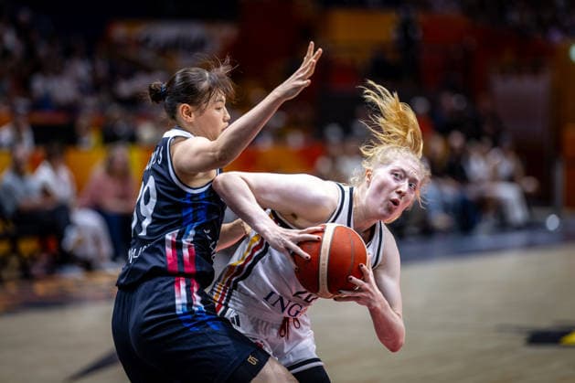Basketball Berlin 08.09.2026 FIBA Women™s Basketball World Cup Germany 2026 Viertelfinal Qualifikation Deutschland (GER) - Südkorea (KOR) Frida Bühner (Deutschland, No.20) Yusun Hong (Korea, No.39)
