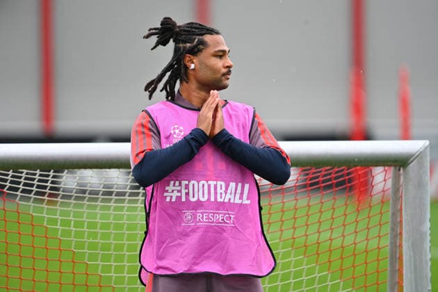 Serge GNABRY (FC Bayern Muenchen), Aktion,Einzelbild,angeschnittenes Einzelmotiv,Halbfigur,halbe Figur. Abschlusstraining. Fussball Champions League,Saison 2026 27, Ligaphase FC Bayern Muenchen -Bodoe Glimt am 09.09.2026.