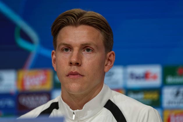 Jens Petter Hauge (FK Bodo Glimt, 10) bei der Pressekonferenz, GER, Abschlusstraining und Pressekonferenz, FK Bodo Glimt, Fussball, UEFA Champions League, 1. Spieltag, LigaPhase, Saison 2026 2027, 09.09.2026, GER, Abschlusstraining und Pressekonferenz, FK Bodo Glimt, Fussball, UEFA Champions League, 1. Spieltag, LigaPhase, Saison 2026 2027, 09.09.2026 Muenchen Copyright: xEibner-Pressefoto JennixMaulx EP_JML