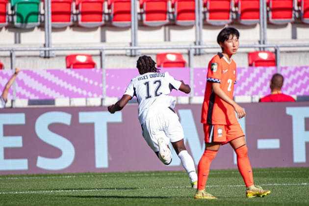 September 9, 2026, Sosnowiec, Silesian Voivodeship, Poland: OSEI IVY OWUSU of Ghana celebrates after scoring a goal 2-0 during the FIFA U20 Womens World Cup Poland 2026 match between Ghana versus Korea Republic at Arena Sosnowiec Stadium Sosnowiec Poland - ZUMAs385 20260909_zsp_s385_019 Copyright: xLeopoldxSoglox