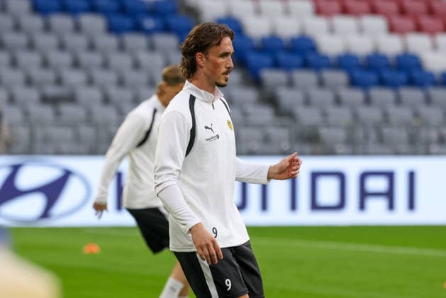Andreas Helmersen (FK Bodo Glimt, 09) beim Training, GER, Abschlusstraining und Pressekonferenz, FK Bodo Glimt, Fussball, UEFA Champions League, 1. Spieltag, LigaPhase, Saison 2026 2027, 09.09.2026, GER, Abschlusstraining und Pressekonferenz, FK Bodo Glimt, Fussball, UEFA Champions League, 1. Spieltag, LigaPhase, Saison 2026 2027, 09.09.2026 Muenchen Copyright: xEibner-Pressefoto JennixMaulx EP_JML