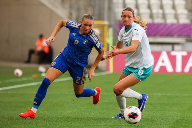 FIFA U-20 Women s World Cup Poland 2026 - Italy vs New Zealand in Lodz, Poland Lidia CONSOLINI of Italy and Pia VLOK of New Zealand during the FIFA U-20 Women s World Cup Poland 2026 match between Italy and New Zealand at Stadion Miejski LKS Lodz. Copyright: xx