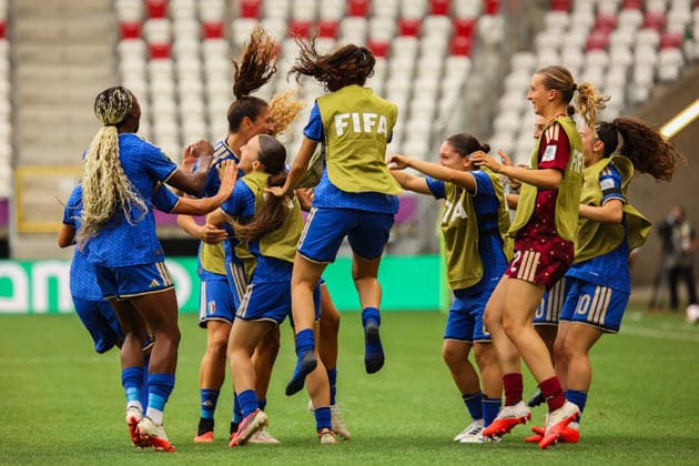 FIFA U-20 Women s World Cup Poland 2026 - Italy vs New Zealand in Lodz, Poland Players of Italy celebrate a goal during the FIFA U-20 Women s World Cup Poland 2026 match between Italy and New Zealand at Stadion Miejski LKS Lodz. Copyright: xx