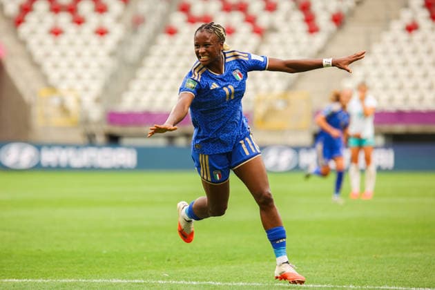 FIFA U-20 Women s World Cup Poland 2026 - Italy vs New Zealand in Lodz, Poland Karen APPIAH of Italy celebrates a goal during the FIFA U-20 Women s World Cup Poland 2026 match between Italy and New Zealand at Stadion Miejski LKS Lodz. Copyright: xx