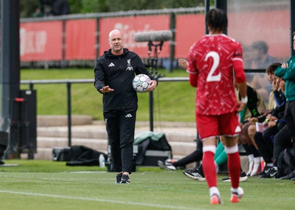 Liverpool, England, 9th September 2026. Rob Page head coach of Liverpool during the Liverpool U19 vs Atletico Madrid U19 UEFA Youth League match at The Liverpool Football Academy, Liverpool. Picture credit should read: Cody Froggatt Sportimage EDITORIAL USE ONLY. No use with unauthorised audio, video, data, fixture lists, club league logos or live services. Online in-match use limited to 120 images, no video emulation. No use in betting, games or single club league player publications. SPI_006_CF_LIVERPOOL_U19_V_ATLETICO_MADRID_U19 SPI-4986-0006